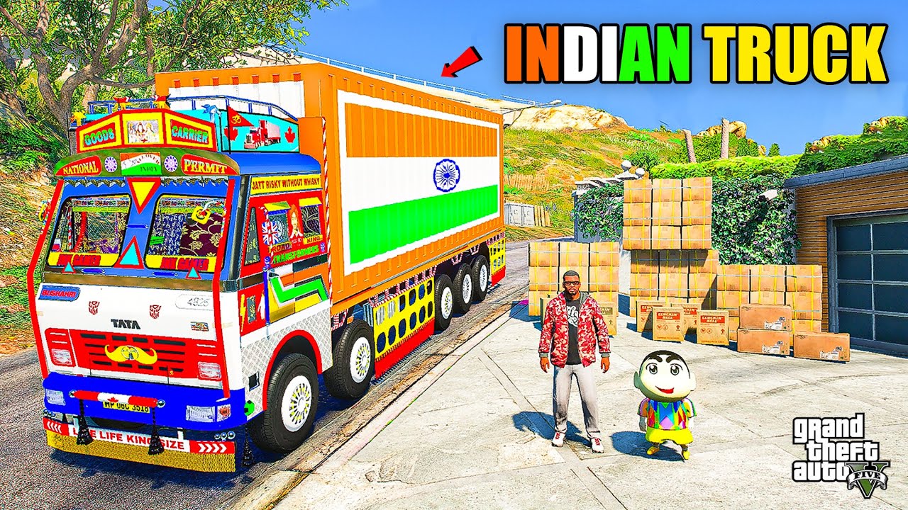 Franklin & Shinchan Buy Indian TATA Container Truck And Start Transport Business in GTA 5