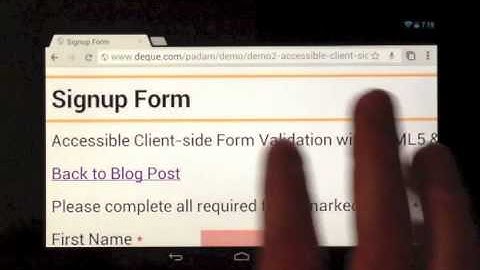 Android 4.1 Jelly Bean & TalkBack HTML5 Form Accessibility