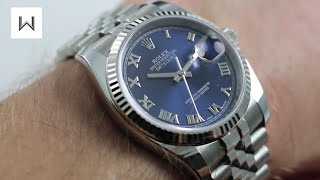 rolex blue roman dial