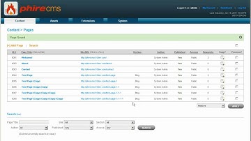 Phire CMS : Sections