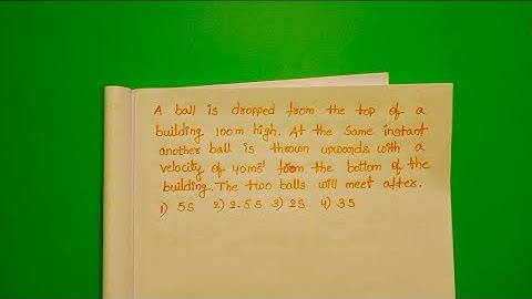 A ball is dropped from the top of a building 100m high at the same instant another ball is thrown