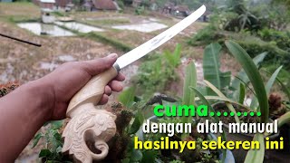 cara membuat gagang golok ukiran wayang gatotkaca part1