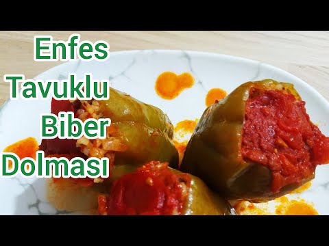 Biber dolması- tavuk etli biber dolması