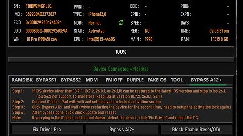 GB Bypass Tool  [Without Signal] iPhone XS - iPhone 17 Pro Max & A12+ Chip  iPads All Supported