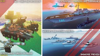 Bean's Armed Forces V4 Addon Naval Update Full Showcase | Minecraft PE 26.30+ | Creator Crafter321  screenshot 5