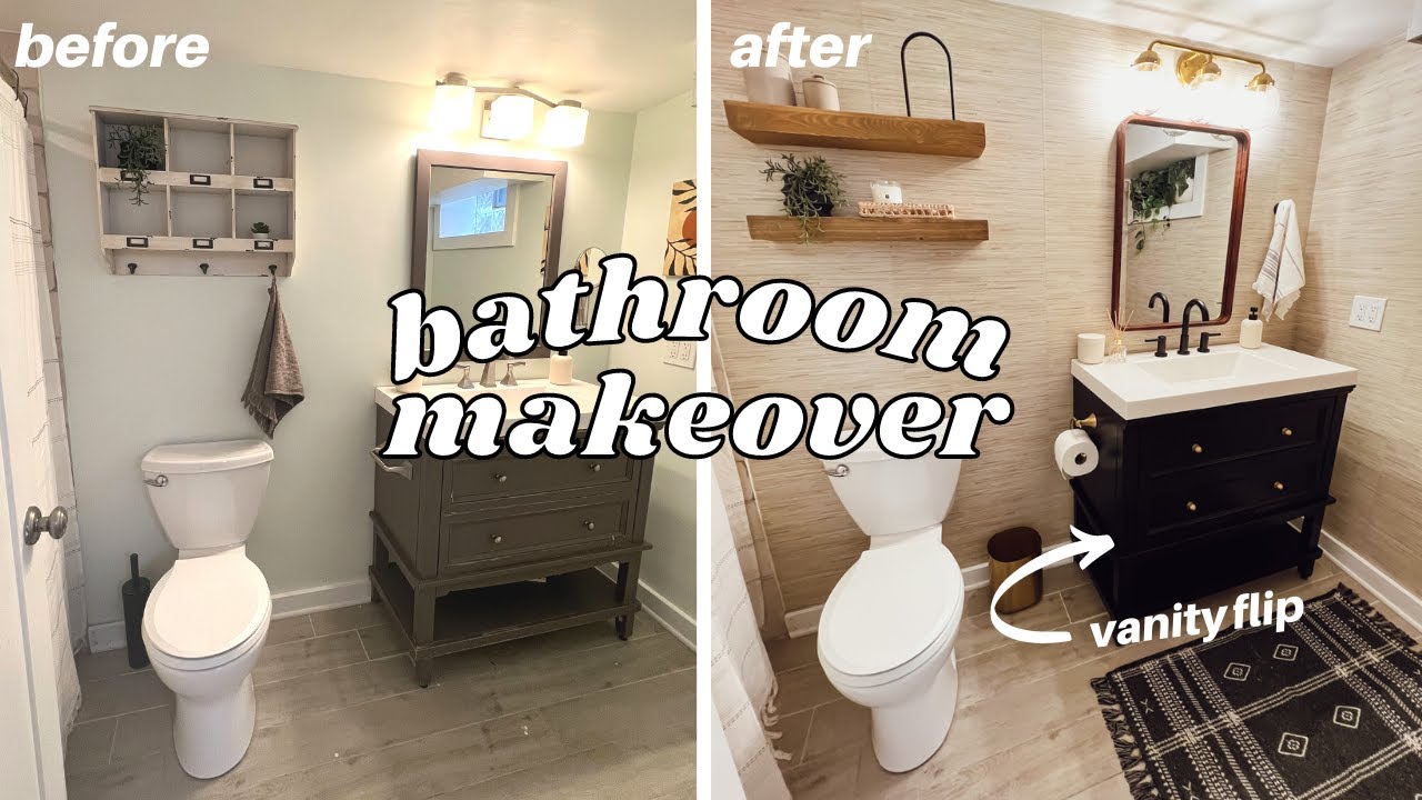 EXTREME BATHROOM MAKEOVER *MAJOR DIY UPGRADES!* Vanity Flip