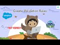 Create Validation Rule 📛| Formulas And Validations 💯| Fast Video 📸 |