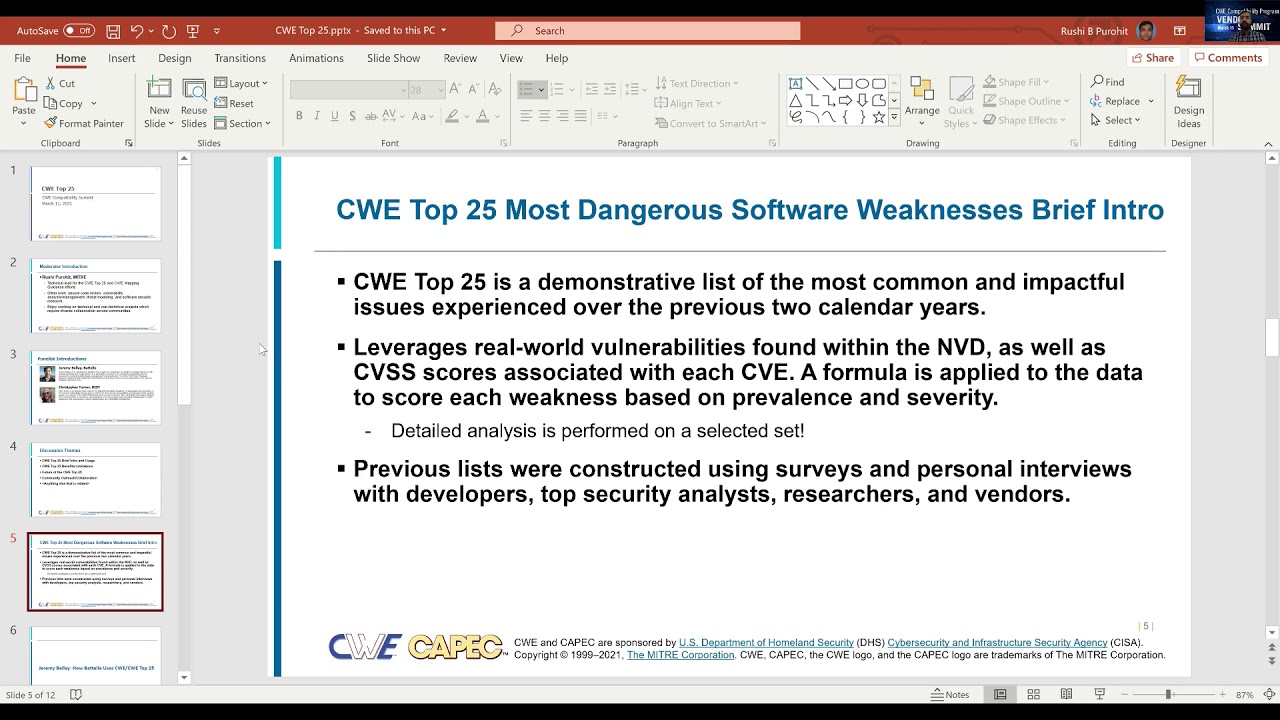 CWE Compatibility Program Summit: CWE Top 25