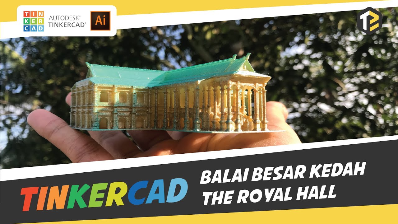 Malaysia Merdeka 63 Speed Art Of Balai Besar Kedah Using Tinkercad And Illustrator Youtube