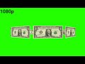 Dollars Money Falling Free Background Animation Loop footage Green screen/Leaf Screen