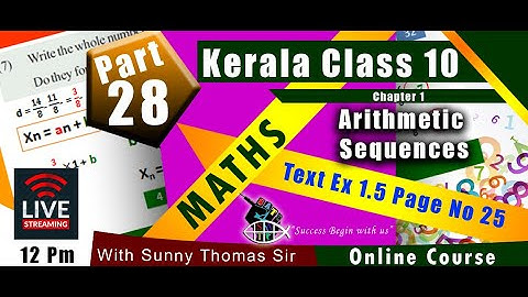 SATC VICTERS ACADEMY STD 10 |Class 28 |Mathematics | Chapter 1 Arithmetic Sequence(സമാന്തരശ്രേണികൾ)