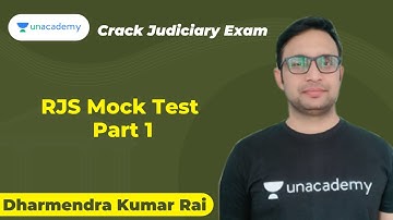 RJS Mock Test Part 1 | Dharmendra Kumar Rai | Unacademy Judiciary