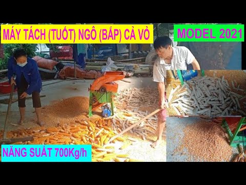 Video Máy tách (tuốt) ngô (bắp) cả vỏ model 2021 năng suất... - youtube