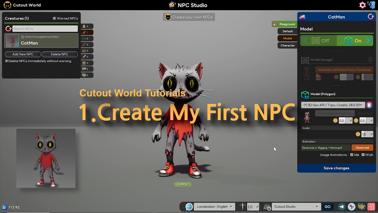 [Tutorials] 1. Create My First NPC : Player & NPC Setup (Model ...