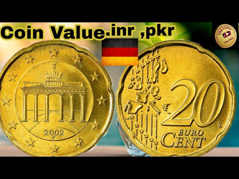 20 Euro cent German 2002 nordic gold coin value in india pakistan..