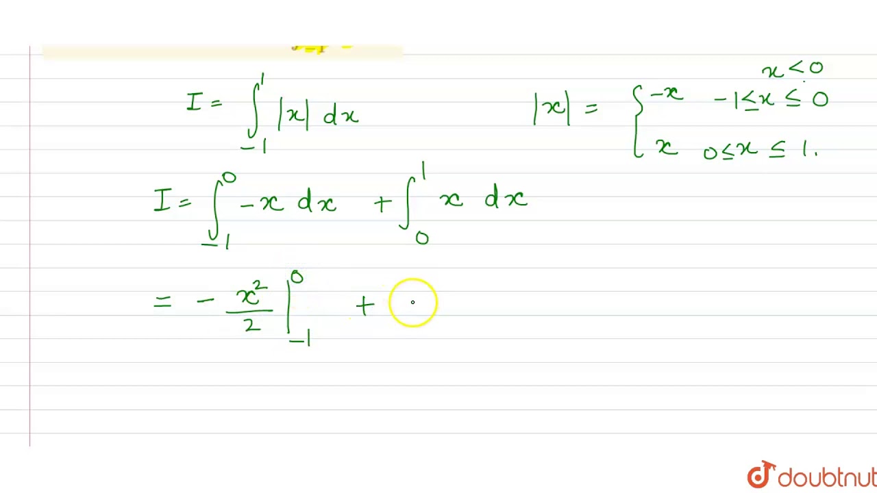 What is the value the integral `int_(1)^(1)x dx