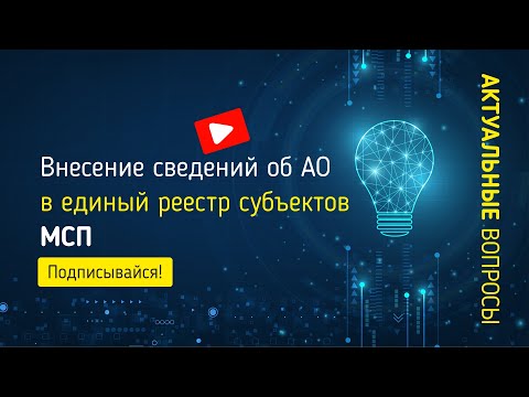 Внесение сведений об АО в единый реестр субъектов малого и среднего предпринимательства