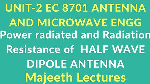 EC8701 Antenna and Microwave Engineering Radiation resistance and P radiated from HWD antenna