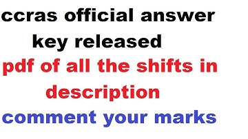 CCRAS OFFICIAL ANSWER KEY RELEASED LDC AND UDC - 01-08-2021/ ccras answer key 2021/ ccras ldc udc