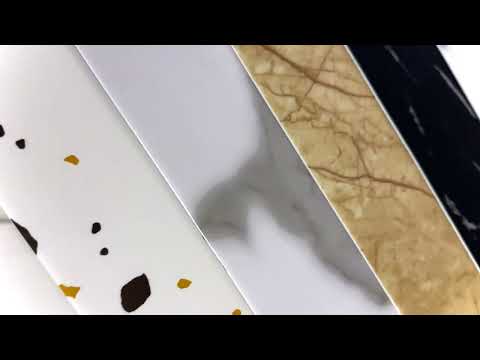 М'які стінові панелі PET Білий Камінь Мармур 300х600х2 мм пластикова плитка самоклеюча Сірий на кухню, видео 2