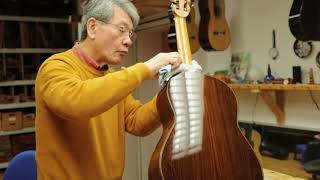 Montage of Kazuo Sato and Hideo Sato  The guitar luthiers in Saarlouis, Germany