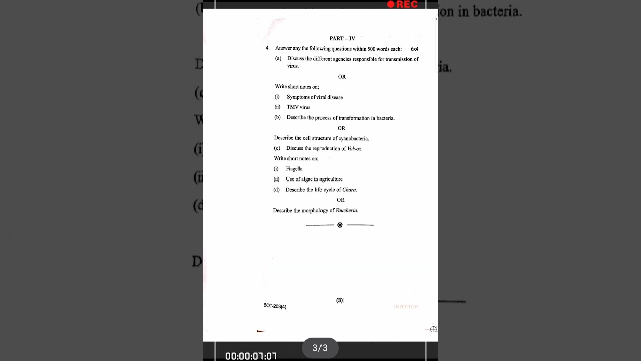 💥PYQ 2021 | 1st semester | Core - I | Botany honours Utkal University 