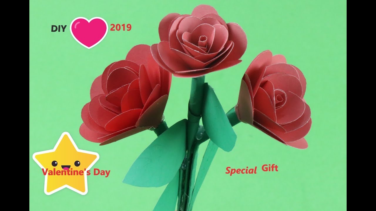 Best Valentines Homemade Gift ever | DIY Pepar Made Rose | Very Easy To ...
