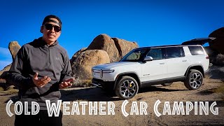Cold Weather Car Camping Tips [Rivian R1S]