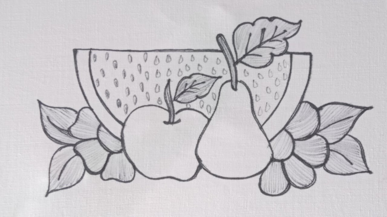 Amazing Hand Embroidery Design l Very Beautiful Fruits And Flower ...