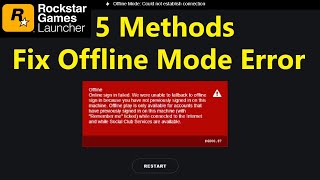 Fix Rockstar Games Launcher Offline Mode Error Could not establish connection!! - Howtosolveit