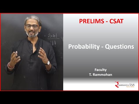 Probability - Questions | CSAT | Prelims | UPSC | T.Rammohan