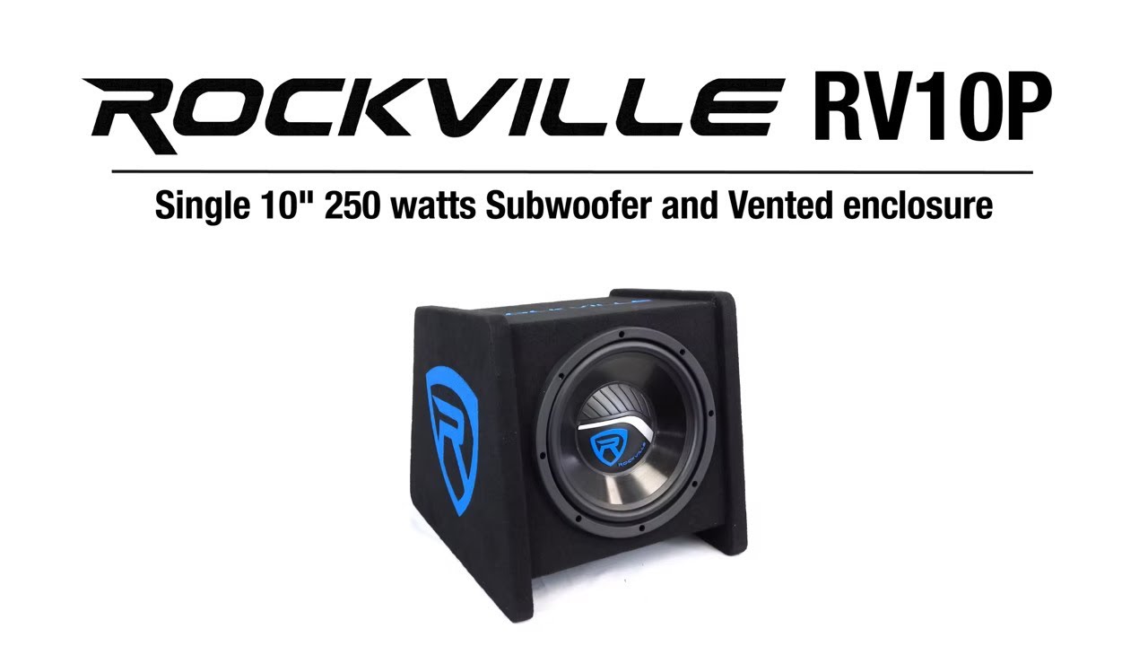 Rockville RV10P 10" 250w Car Audio Subwoofer in Vented Sub Enclosure Box - Ohm - YouTube