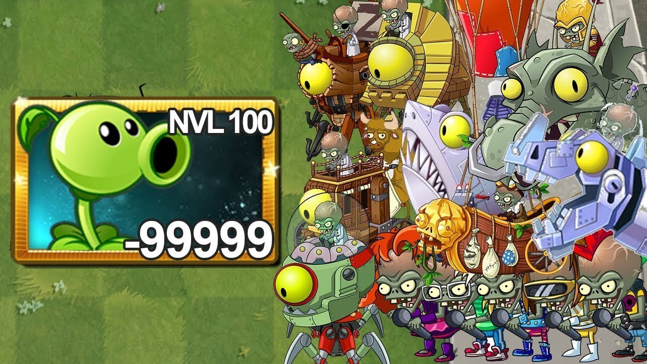 Plants Vs Zombies 2 Lanzaguisante Nivel 20 Vs Todos los Zombots - YouTube