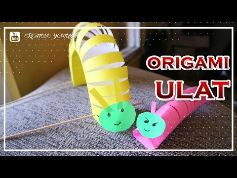  Prakarya  ulat berjalan dari  kertas  origami mudah dan lucu 