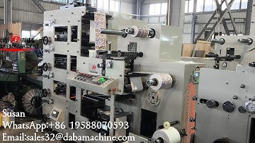 DABA 320mm 4 Color Label Flexo Printing Machine With Rotary Die Cutting Unit Ship To Saudi Arabia