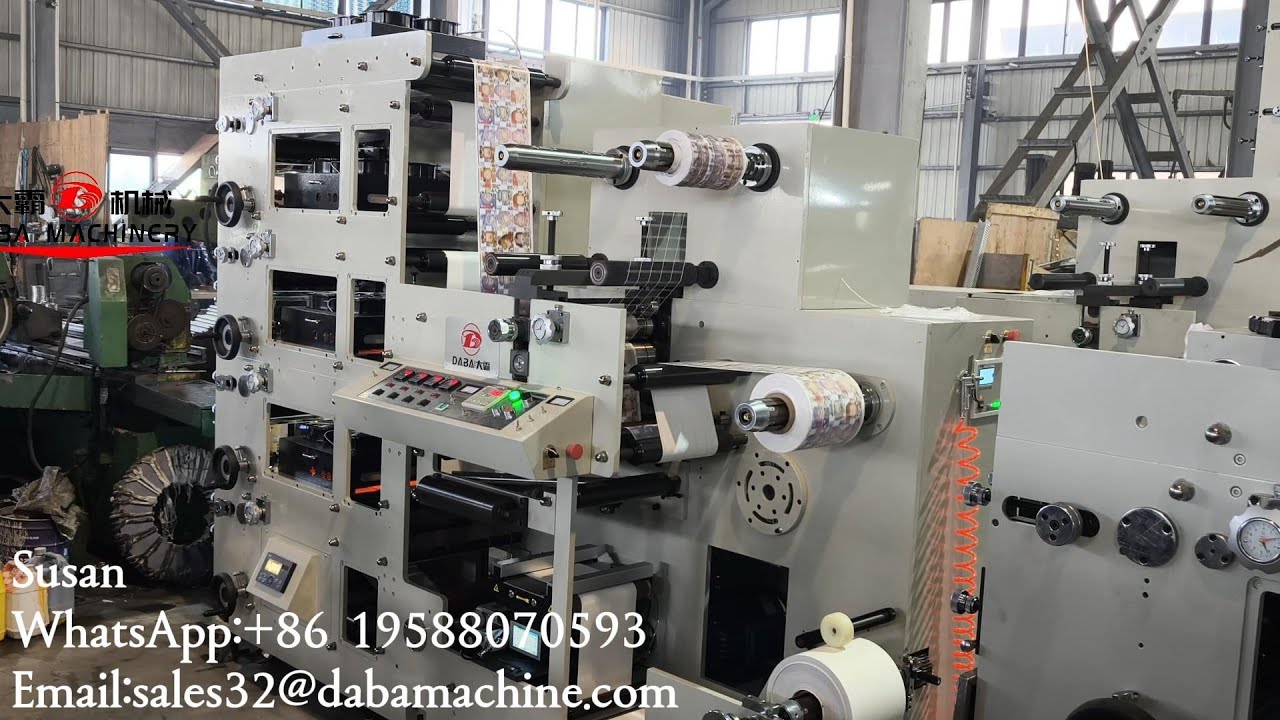 DABA 320mm 4 Color Label Flexo Printing Machine With Rotary Die Cutting ...
