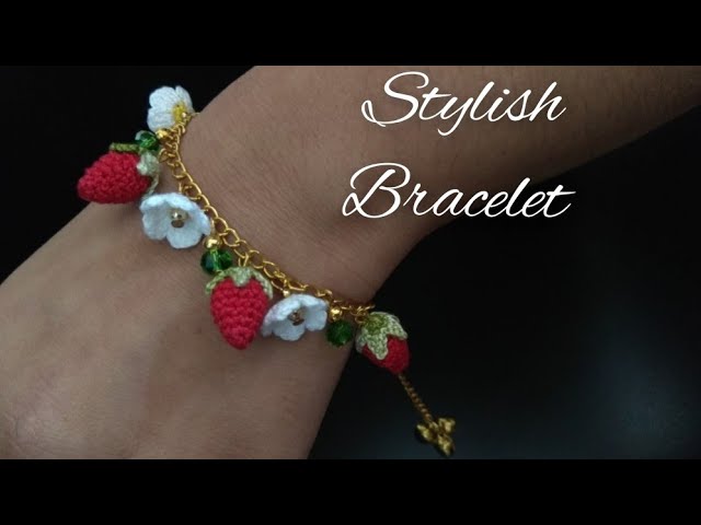 Micro Crochet Flower Bracelet, Crochet Bracelet