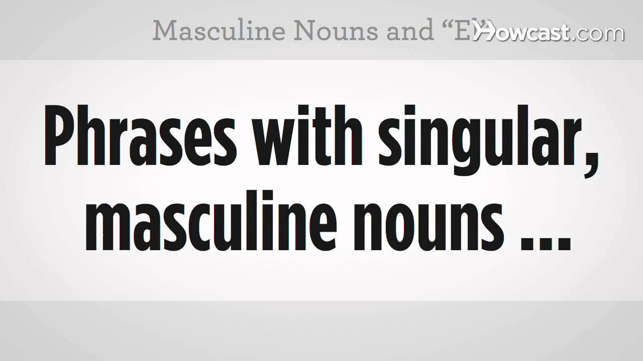 How to Use Masculine Nouns & "El" Spanish Lessons YouTube