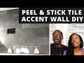 AMAZING BATHROOM ACCENT WALL w/ Peel & Stick Luxury Vinyl Tile  | DIY Power Couple