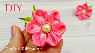 Amazing Ribbon Flower/ Easy Flower Making/ Ribbon Tricks/ Sewing Hacks/ Hand Embroidery Flowers