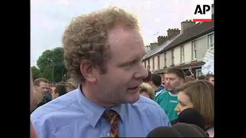 NORTHERN IRELAND: MARTIN McGUINNESS HIT ON HEAD DU...