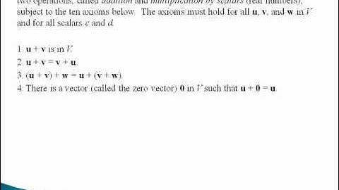 Linear Algebra Section 4.1 Video