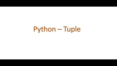 Python Interview questions - What is tuple