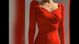 Подборка красных платьев Тренд 2023 перья в женских  образах