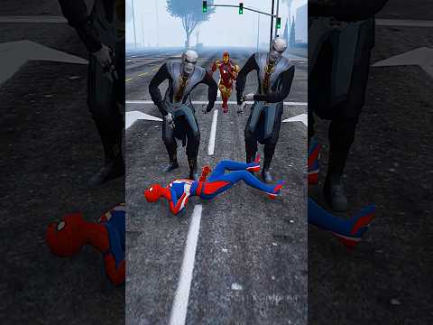 Ironman Save Spidey Then Spidey Save Ironman From Ebonymaw Gang #shorts #youtubeshorts #gtav