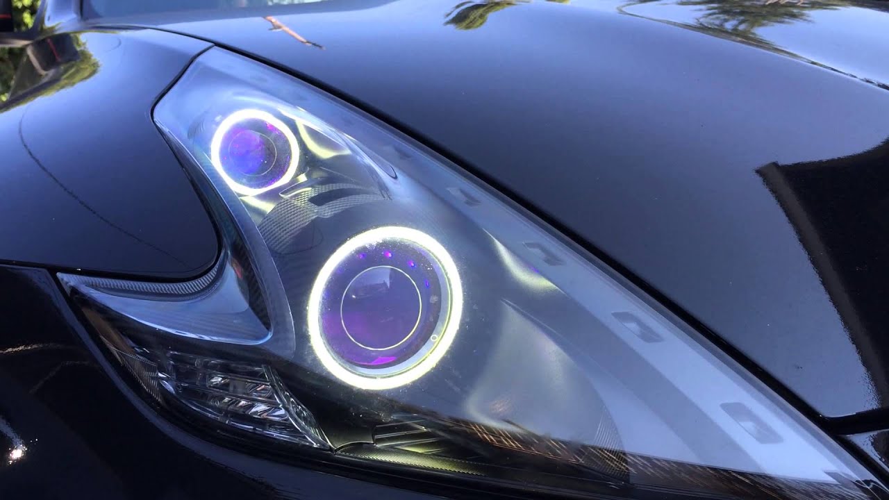 Nissan 370z NISMO Dual Halos with RGB Demon eyes YouTube