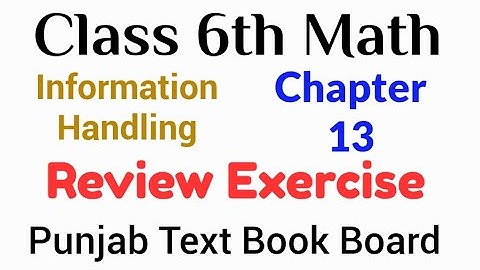 Review Exercise Chapter 13 Class 6 Math PTB II Rev Exercise Unit 13 Class 6 I Information Handling I