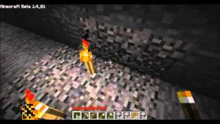 Minecraft tutorial: How to build a dark room, lava blade, and item collector. part 1