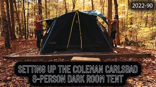 Setting Up The Fast Pitch Coleman Carlsbad 8Person Dark Room Tent  How Easy Is It? || 202290