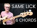 Same Pentatonic Lick, 6 Different Chords